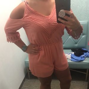 Cold Shoulder Peach Romper